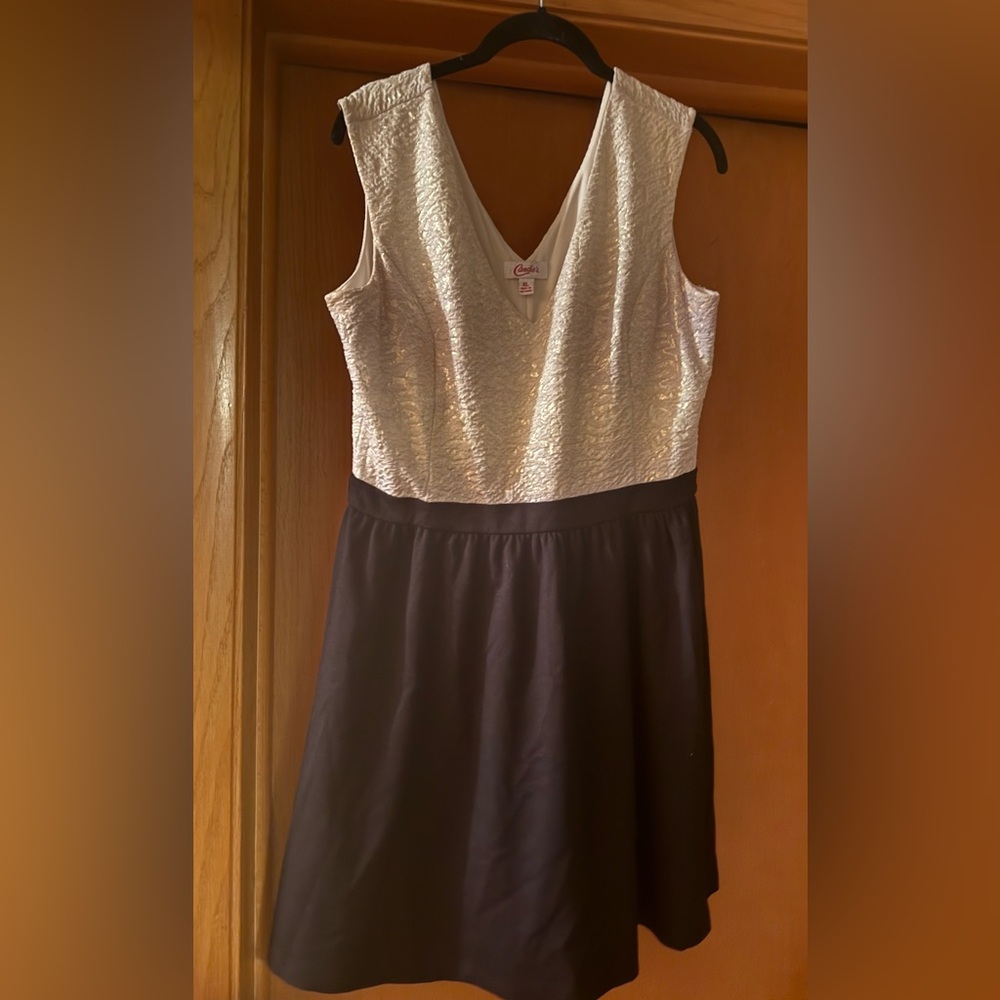 Candie's Black and Cream Textured Dress